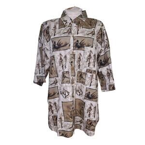 Vintage Field And Stream Button Short‎ Sleeve Shirt Bird  Pheasant  XXL